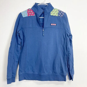 Vineyard Vines Sweatshirt Womens XS Blue Christmas Holiday Shep Shirt Pullover